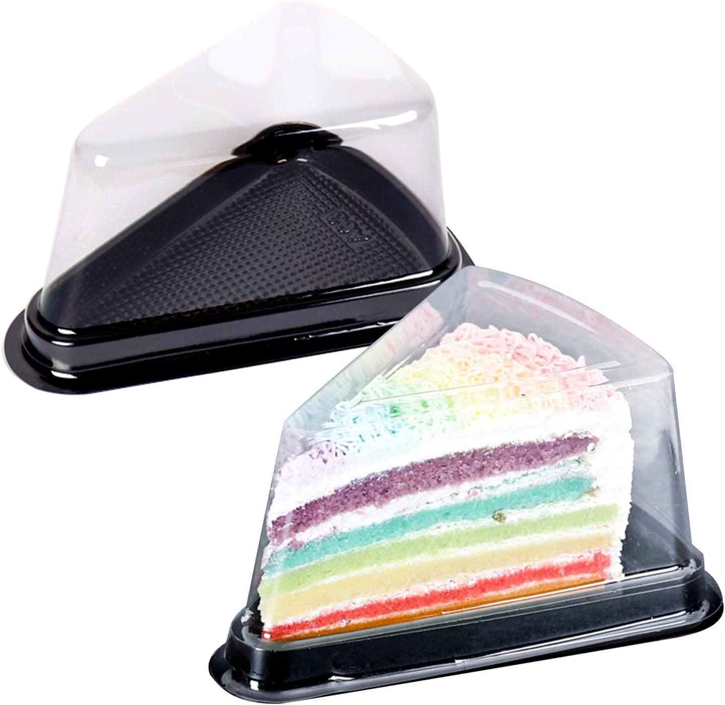 Black Disposable Triangle Serving Cake Slice Box 10pc Pack