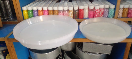 Plastic 3 Milk Cake Plate 8 Inches