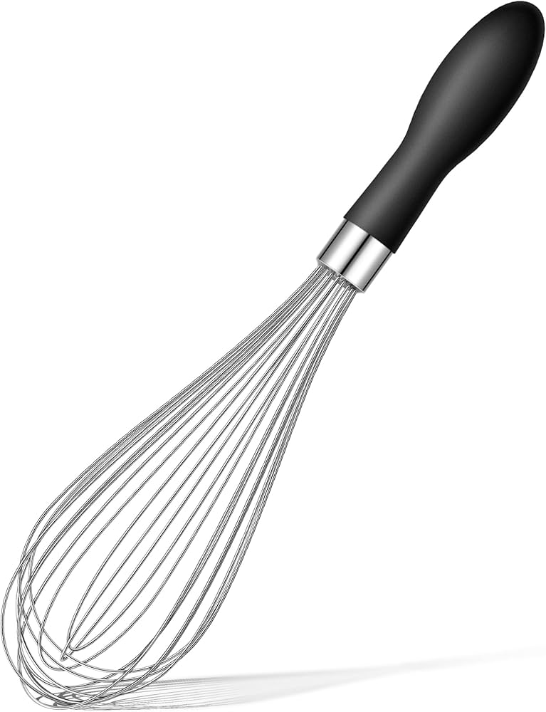 Silicon Whisk Medium Metal & Wood Handle