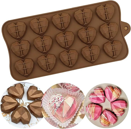 Silicon 15 Cavity Mini Pinata Hearts Chocolate Mold