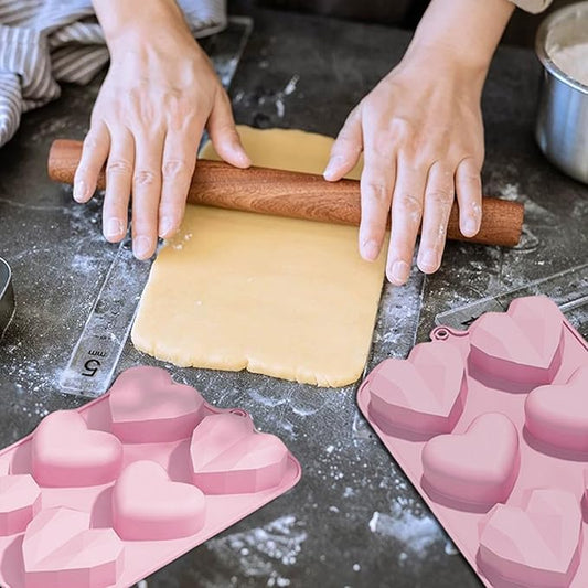 Silicon 3D Heart Cupcakes Mold 6 Cavity 2.5" x 2"