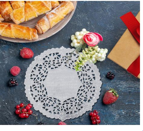 Grade Doilies Paper Round Silver 6 Inch 20pc