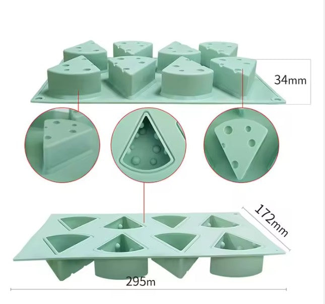 Silicone 8 Cavity Cheese Slice Mold