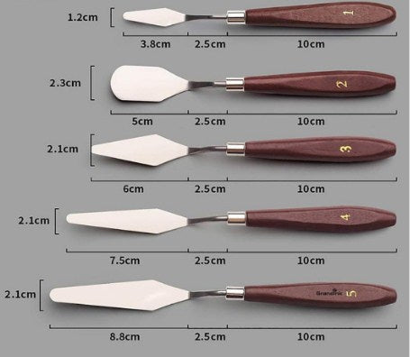 Angled Spatula Palette Knife 5pc Set