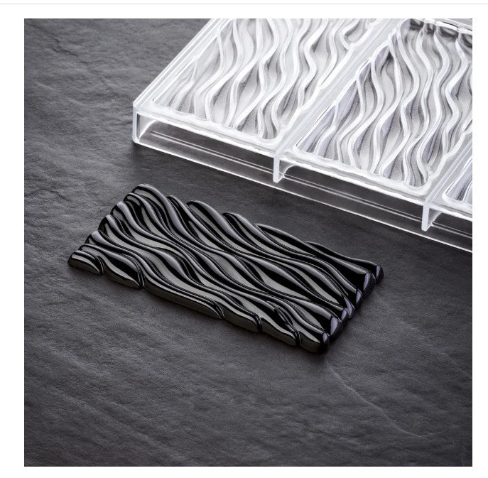 Acrylic Milky Wave Chocolate Bar Mold 3 Cavity