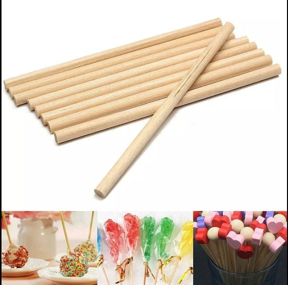 Wooden Cake Dowel Rods 30x0.8cm 12pcs Pack