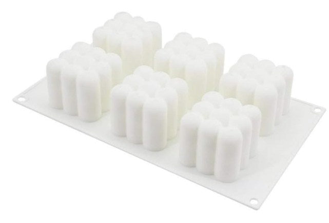 Silicon 6 Cavity 3D Cube Candle Mold