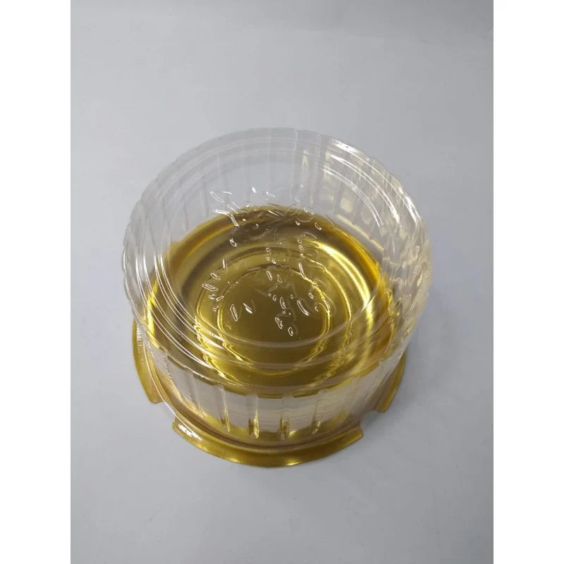 Golden Base Clear Cake Box Size 3" X 5" 6 piece