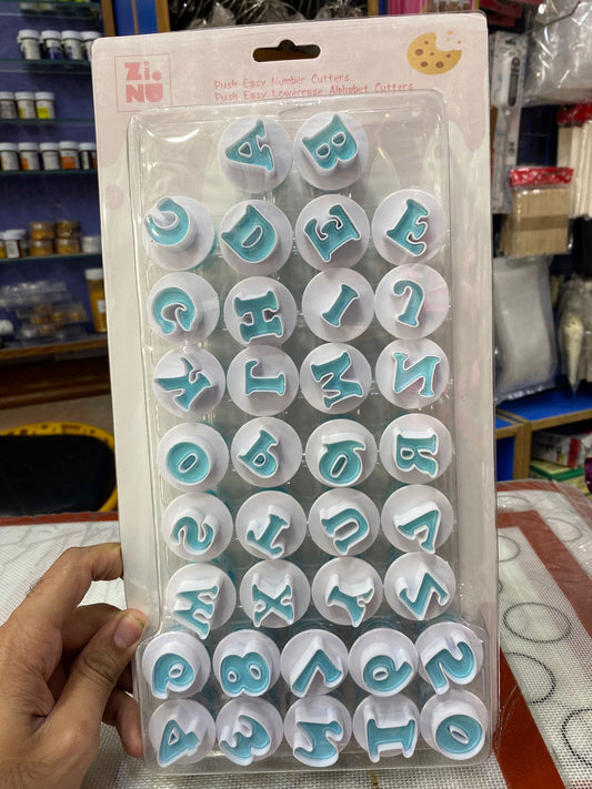 Push Easy Uppercase Alphbet & Number Cutter 36 Pc Set
