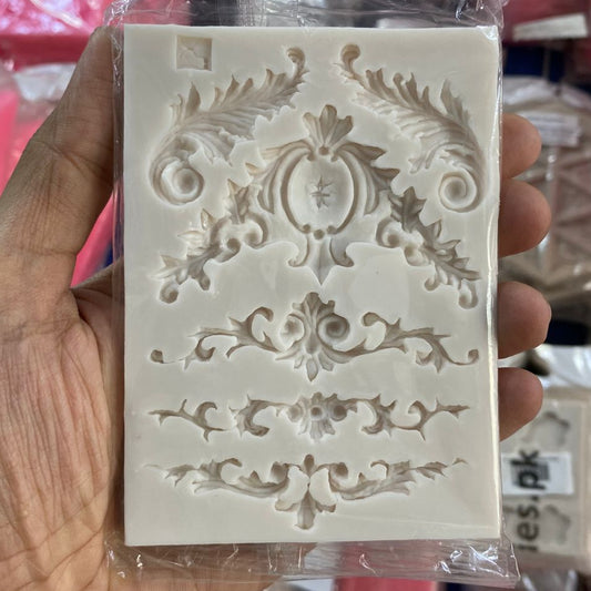 Damask Scroll Flourish Fondant Mold 4.9" x 3.3"