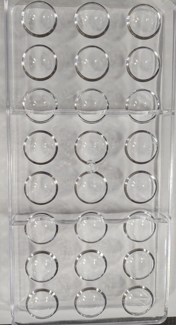 24 Cavity Small Semicircle Round Acrylic Chocolate Mold