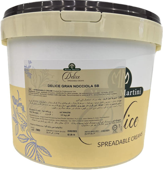 Delice Gran Nocciola 13kg Choc Hazelnut Cream Master Martini