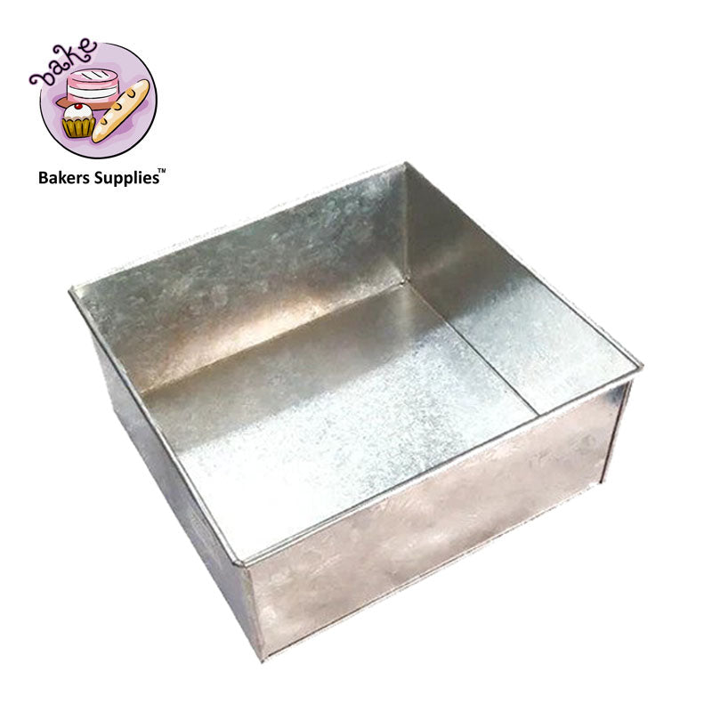 Square Cake Pan (Double Height) (Silver GI Material)