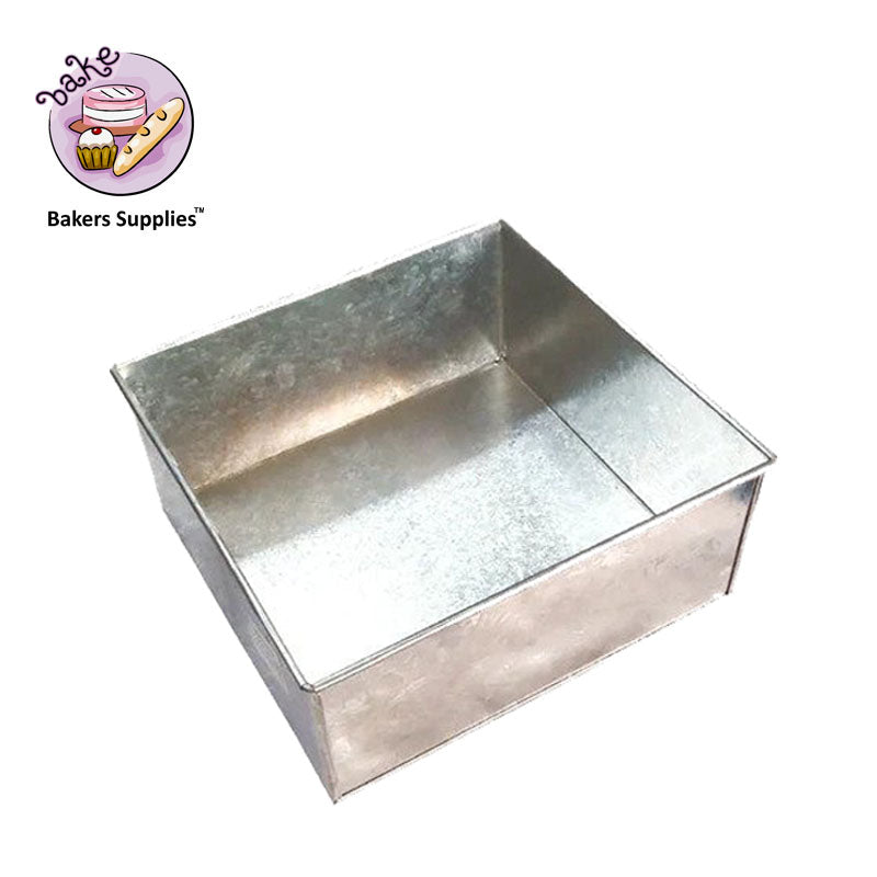 Square Cake Pan (Double Height) (Silver GI Material)