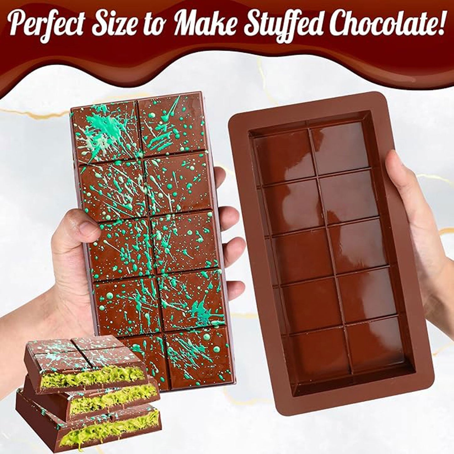 Silicone Standard Kunafa Chocolate Bar Mold size 8.9" x 4"