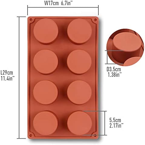 8 Cavity Cylinder Silicon Mold Tray size 11" x 6.8"