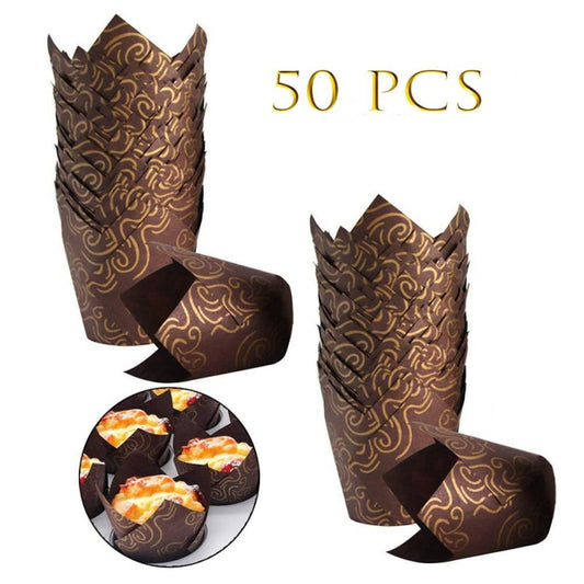 Golden Brown Tulip Liners 50pcs Pack
