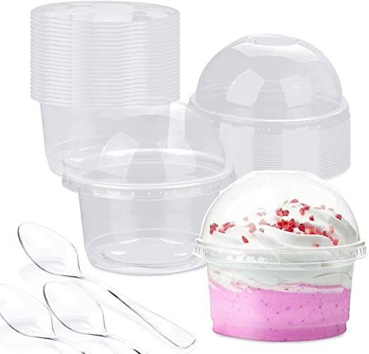 Dome Lid Cupcake Serving Cups 50pcs Pack