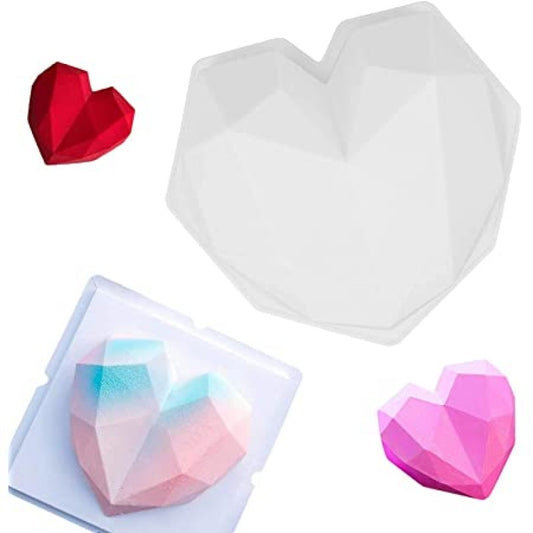 3D PINATA DIMOND HEART SHAPE SILICON MOLD