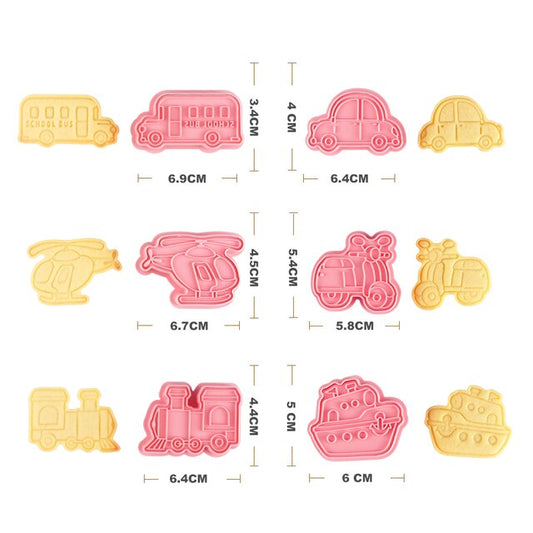 Airplane Vehicle Train Bus Car Cookie Cutter Set
