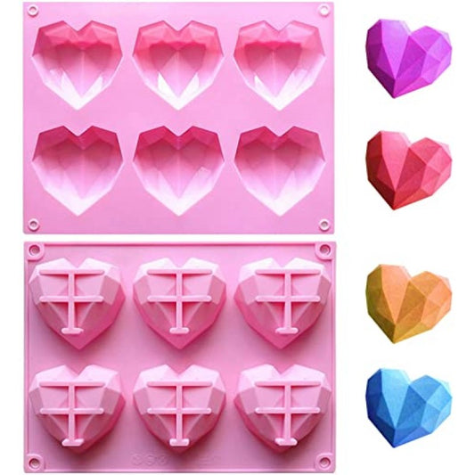 SILICON MINI 3D HEART PINATA CAKE MOLD 6 CAVITY