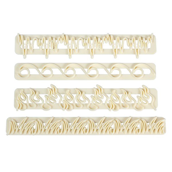 Grass Waves Fire Snow Fondant Cutter Set