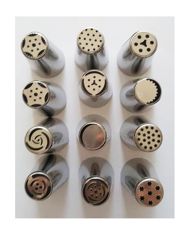 Random Design Russian Nozzle Russian Icing Piping Nozzles Set Of 12 Pcs