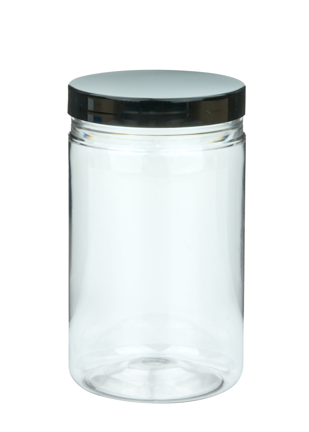 Black Lid Plastic PET JAR