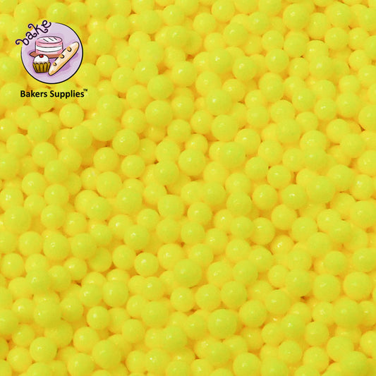 2mm Lemon Yellow Balls Pearls Sprinkles