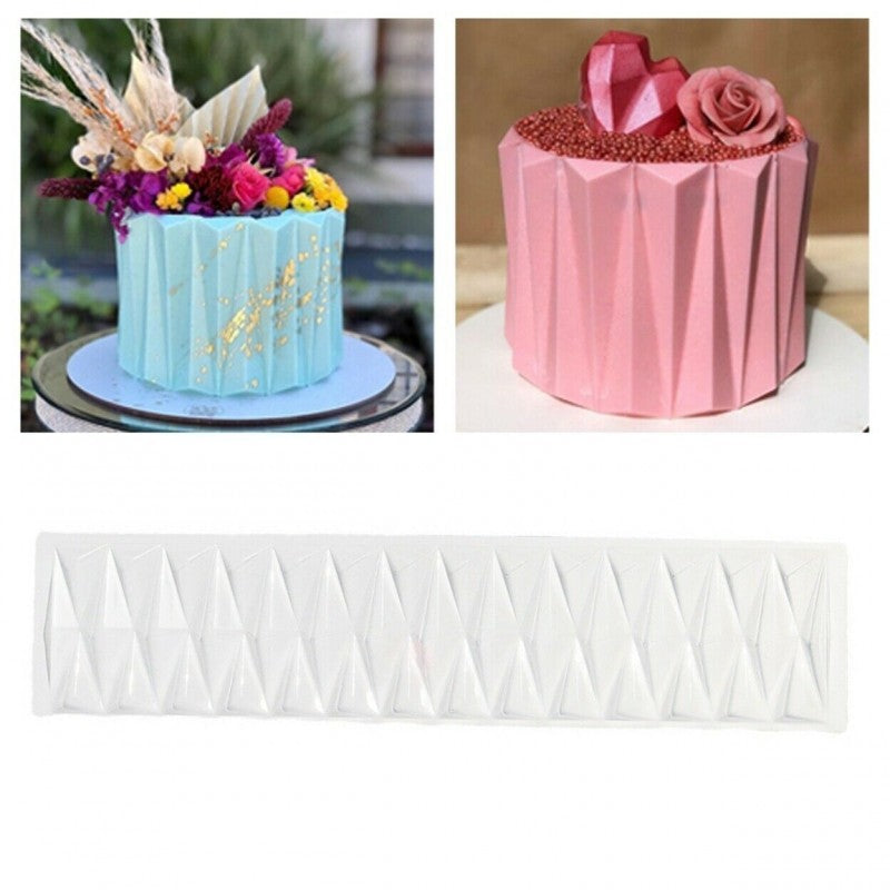Non Stick Plastic 3D Triangle Pattern Reusable Cake Demold