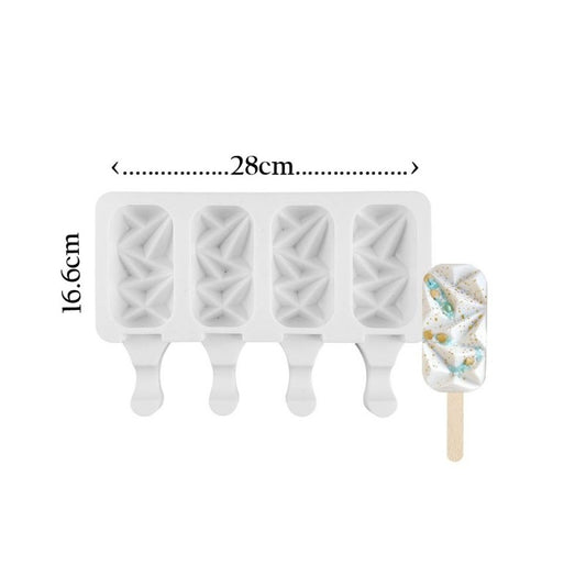 SILICON 4 CAVITY GEOMETRIC SHOCKWAVE CAKESICLE MOLD