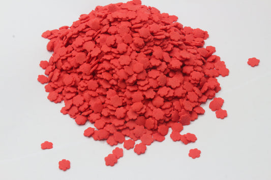 4mm Solid Red Flower Sprinkle Confetti