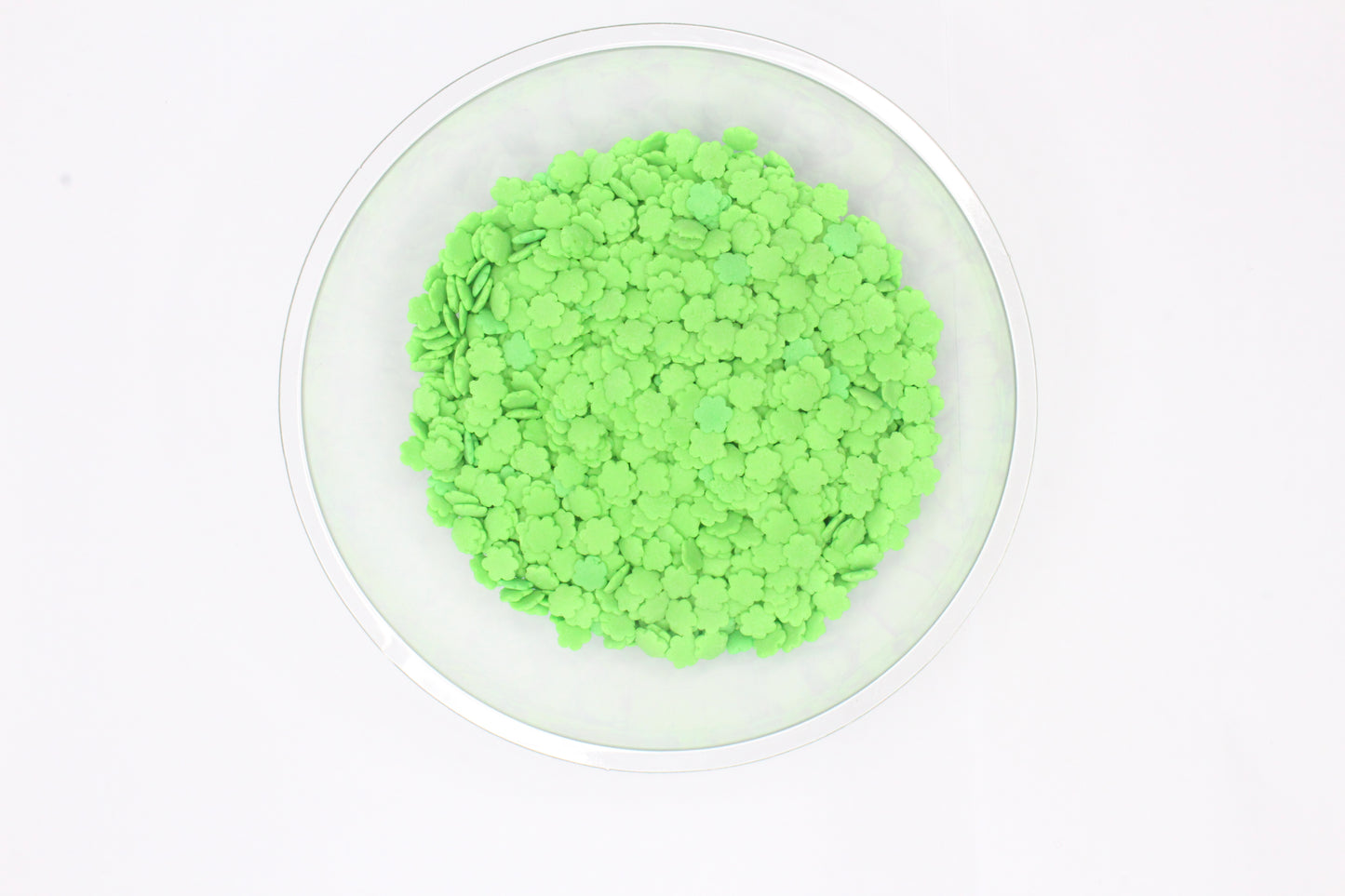 4mm Solid Green Flower Sprinkle Confetti