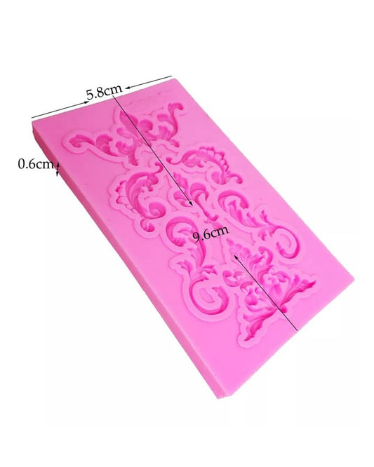 Ornate Leaf Frame Mold Victorian Scrollwork Flourish Silicone Fondant Mold
