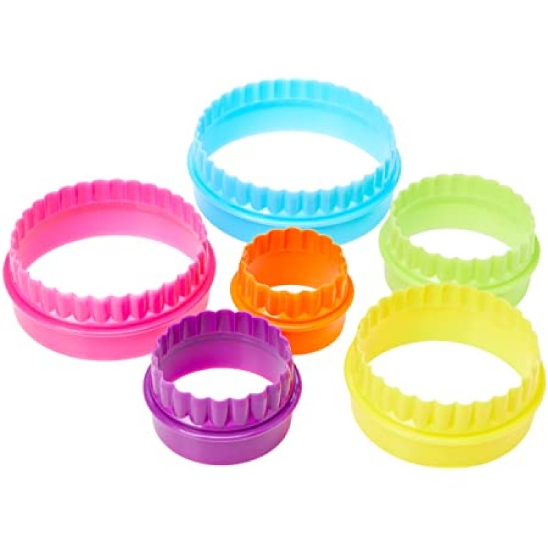 Round Pastry Cutter Plastic Multi Color 5pcs set