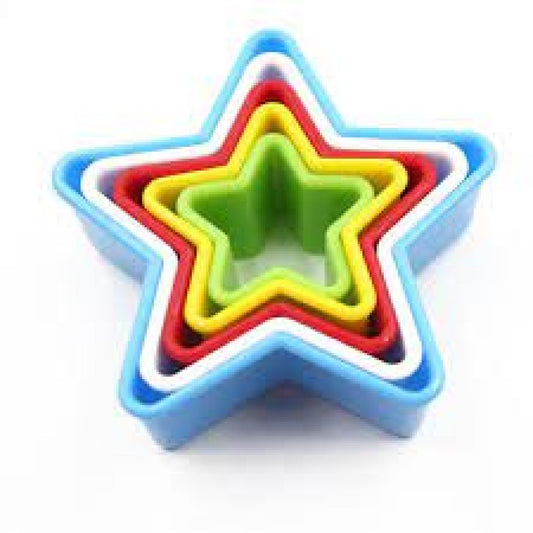 Star Pastry Cutter Plastic Multi Color 5pcs set