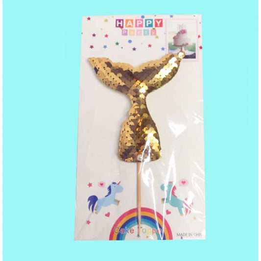 Glitter Sequins Mermaid Tail Cake Topper