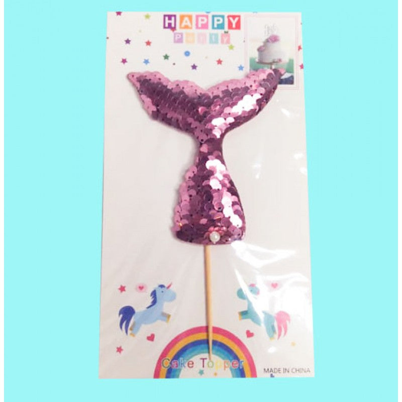 Glitter Sequins Mermaid Tail Cake Topper