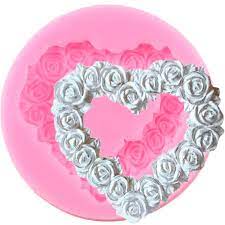 Rose Heart Frame Silicon Fondant Mold