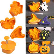 HALLOWEEN THEME COOKIE PLUNGER CUTTER 4PCS SET
