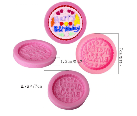 Silicon Mini Happy Birthday Floral Fondant Mold