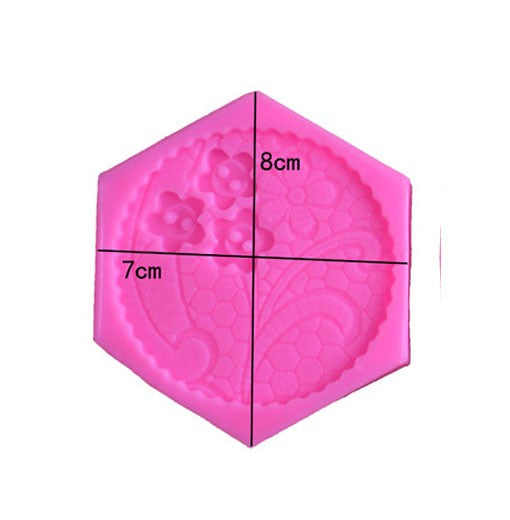 Silicon Round Floral Lace Fondant Mold