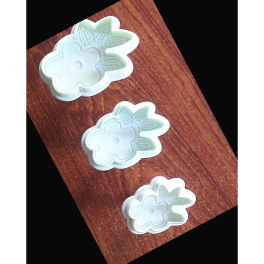 FLOWER WITH 4 LEAVES PLUNGER CUTTER 3PCS SET