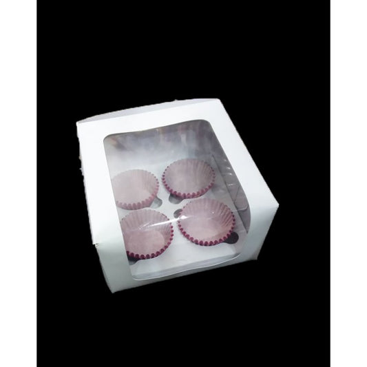 FOUR SERVING CUPCAKE BOX 4" Hight