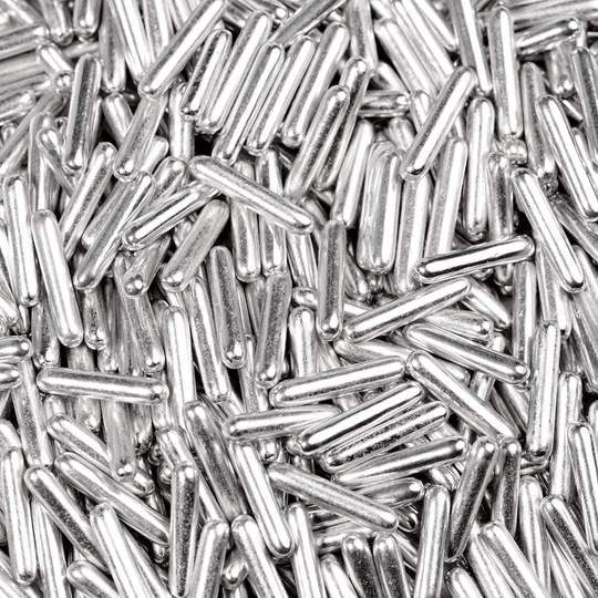 Metallic Silver Rods Sprinkle Confetti