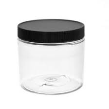 Black Lid Plastic PET JAR