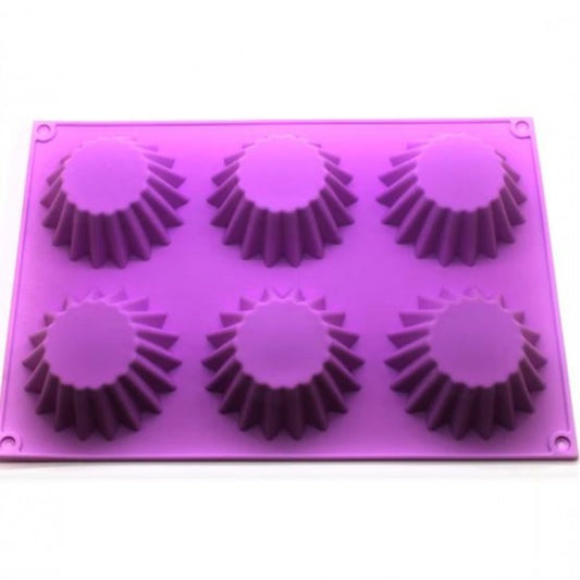 SILICON 6 CAVITY CUPCAKE MOLD TRAY
