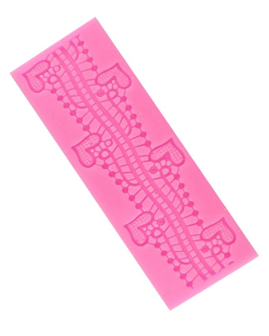 Silicon Hearts Boarder Lace Fondant Mold