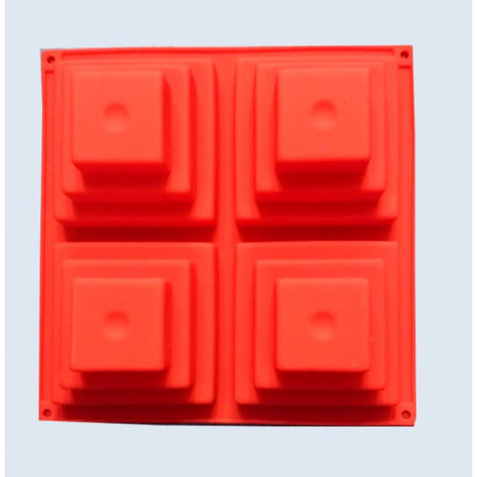 4 CAVITY 3 TIER SQUARE MINI CAKE SILICON MOLD