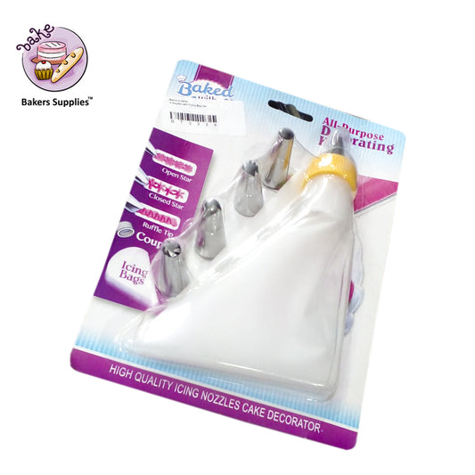 5 Nozzles with Piping Bag Set